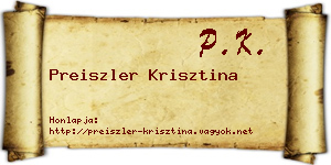 Preiszler Krisztina névjegykártya